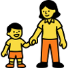 Kindergarten teacher child hand logo