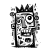 Crowned Abstract Face Art