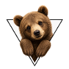 Bear cub in triangle