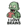 I Love Brains Zombie Grafik