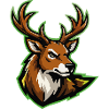 Wild Deer Head Cartoon Style