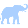 Blue elephant outline