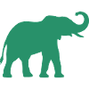 Green Elephant Silhouette