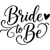Bride to Be lettering with heart