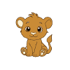 Kawaii lion cub