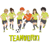 Fussballbande Teamwork Mit Fußball