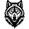 Wild Wolf's Head – Black & White