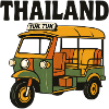 Thailand Tuk Tuk Retro Cartoon