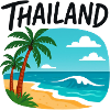 Motif thaïlandais avec mer et palmiers