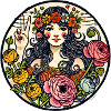 Blumengöttinnen-Friedenszeichen-Kreis