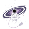 Astronaut T-Shirt Meditation im All