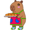 Capybara  Baker Apron with Buns