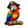 Piratenpapagei Regenbogenfeder