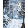 Urban winter among skyscrapers