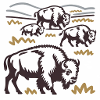 Bisonherde auf der Steppe