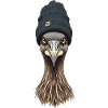 Emu head in cozy cap
