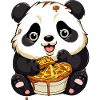 Panda câlin avec gaufre