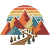 Retro Hiking Mountain Adventure Design