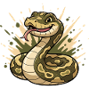 Comic Snake in Camouflage with Tongue