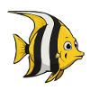 Yellow Stripe Fish Cartoon