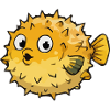 Spherical Puffer Fish Cartoon