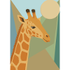 Geometric Giraffe Safari Art