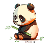 Sad Panda with Bamboo Sad Panda
