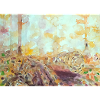 Paysage aquarelle forestier automne