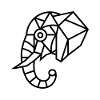 Geometrischer Elefant – Polygon Art