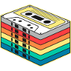 Vibrant Rainbow Cassette Tape