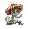 Chameleon Funny Sombrero