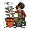 Gardener in a pot – tomato plant