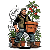 Gardener with tomato formula