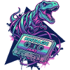 Dinosaur Nostalgic Neon Cassette 80s/90s