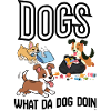 Dogs cleaning up trash