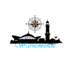 Warnemünde Compass & Lighthouse Silhouette