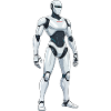 White SciFi Combat Robot