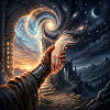 Himmlischer Handschlag – Fantasy-Portal-Kunst