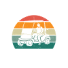 Retro Golf Cart Sunset