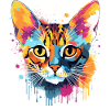 Bunte Bengal-Katzengesicht-Splash-Art