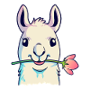 Llama und Rose