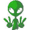 Pixel Green Alien Peace Sign Tee
