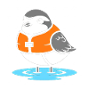Bird with Life Jacket Cartoon