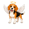 Beagle Angel Wings Halo Keepsake