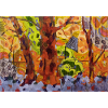 Herbstpark in Farbabstraktion