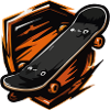Motif de skateboard enflammé