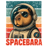 Spacebara Capybara Astronaut Space Retro
