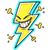 Lachender Blitz Cartoon
