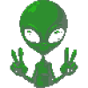 Pixel Alien Friedenszeichen-Tee