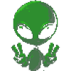 Pixel Alien Peace Sign